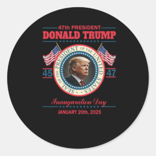 President Donald Trump Inauguration Day 20 januari Runt Klistermärke
