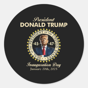 President Donald Trump Inauguration Day 20 januari Runt Klistermärke