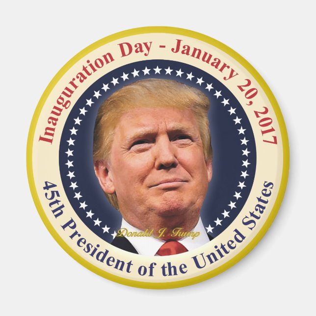 President Donald Trump Inauguration Day Souvenir Magnet (Framsidan)