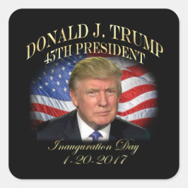 President Donald Trump Inauguration minnesstund Fyrkantigt Klistermärke