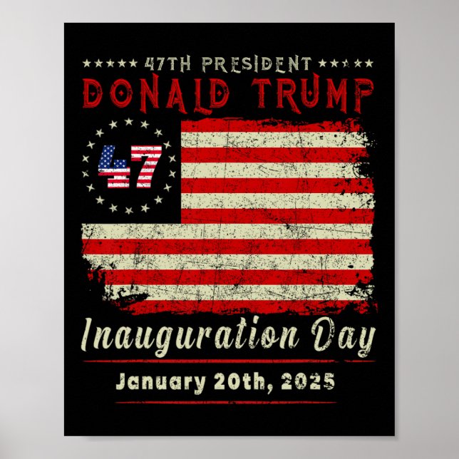 President Donald Trump Invigning Dag 2025 Vinta Poster (Framsidan)