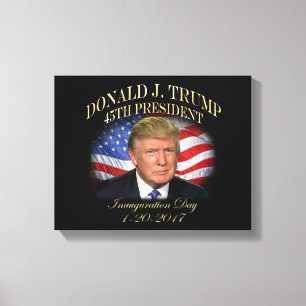 President Donald Trump Invigning minnesstund Canvastryck