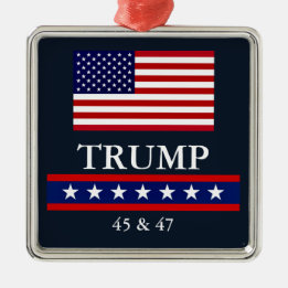 PRESIDENT DONALD TRUMP JULGRANESORNAMENT JULGRANSPRYDNAD METALL