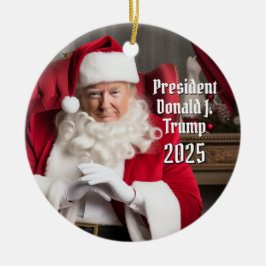 President Donald Trump Jultomten jul 2024 Julgransprydnad Keramik