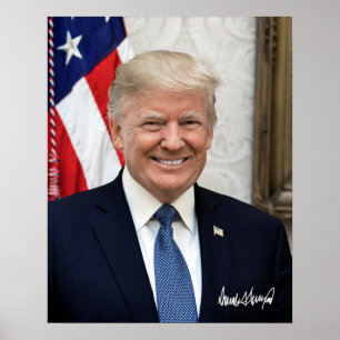 President Donald Trump med hans Namnteckning Poster