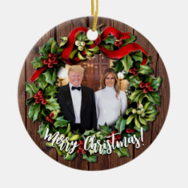 President Donald Trump & Melania 2022 Holly Wans Julgransprydnad Keramik