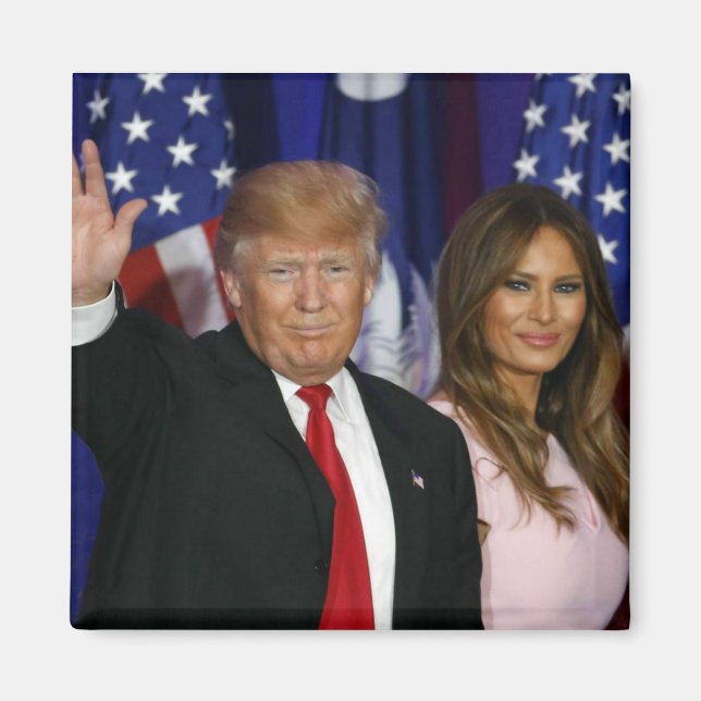 PRESIDENT DONALD TRUMP & MELANIA-2 MAGNET (Framsidan)