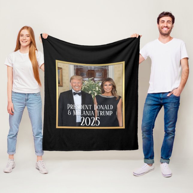 President Donald Trump & Melania Elegant 2020 Fleecefilt (På plats)