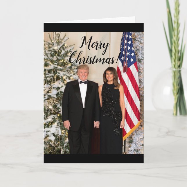 President Donald Trump Melania Elegant jul Helgkort (Framsida)