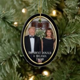 President Donald Trump & Melania jul Julgransprydnad Keramik