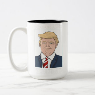 President Donald Trump Mugshot Wanted Funny Photo Två-Tonad Mugg
