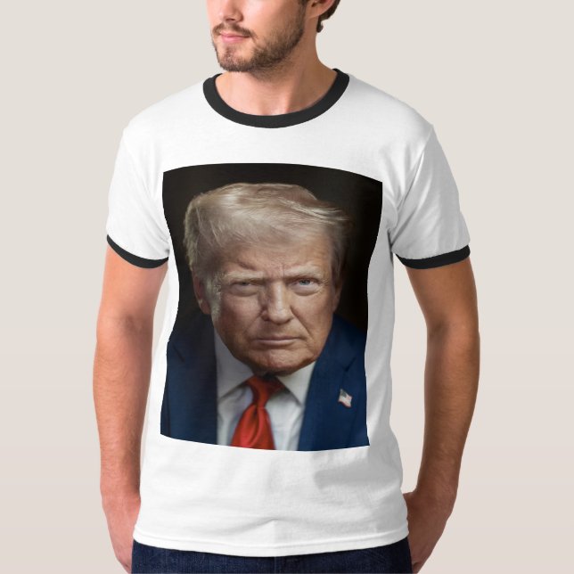 President Donald Trump Officiell Porträtt T Shirt (Framsida)