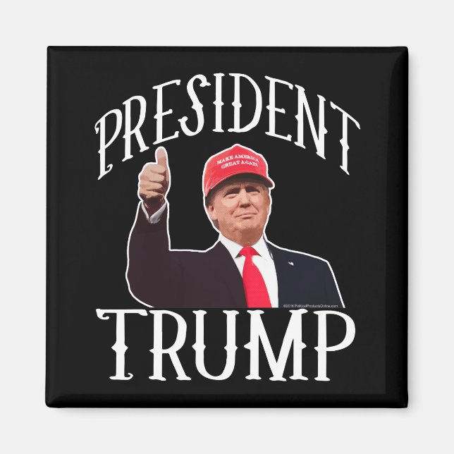 President Donald Trump Red Hat Thumbs Magnet (Framsidan)