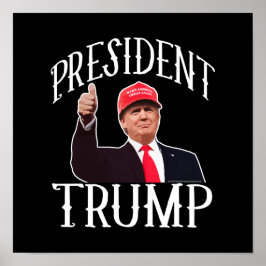 President Donald Trump Red Hat Thumbs Poster