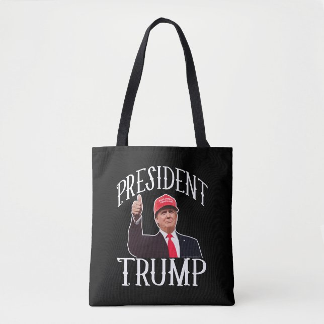 President Donald Trump Red Hat Thumbs Tygkasse (Framsida)