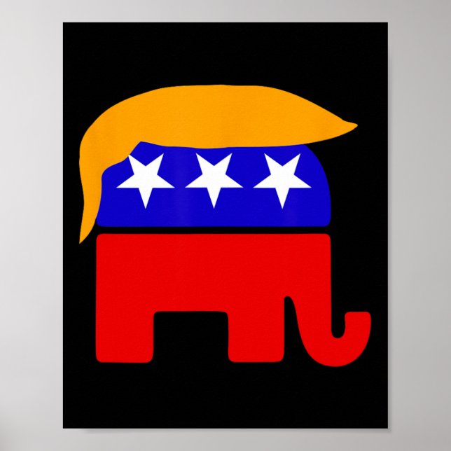 President Donald Trump Republican Elephant Hair Poster (Framsidan)
