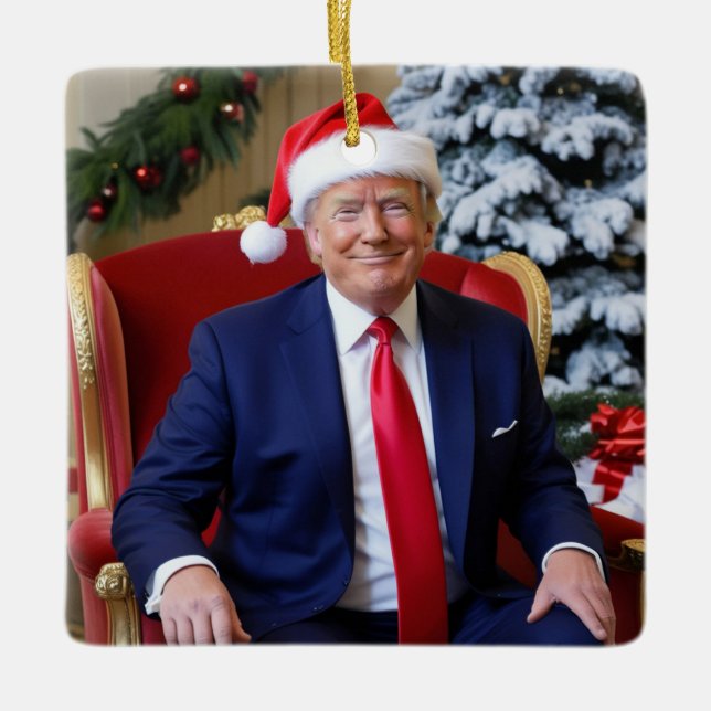 President Donald Trump Santa Hat Ornament (Framsida)