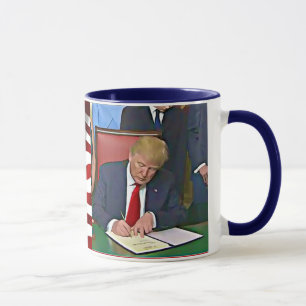 President Donald Trump Signing  Coffee Mugg