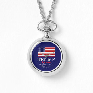 PRESIDENT DONALD TRUMP SILVER NECKLACE WATCH ARMBANDSUR