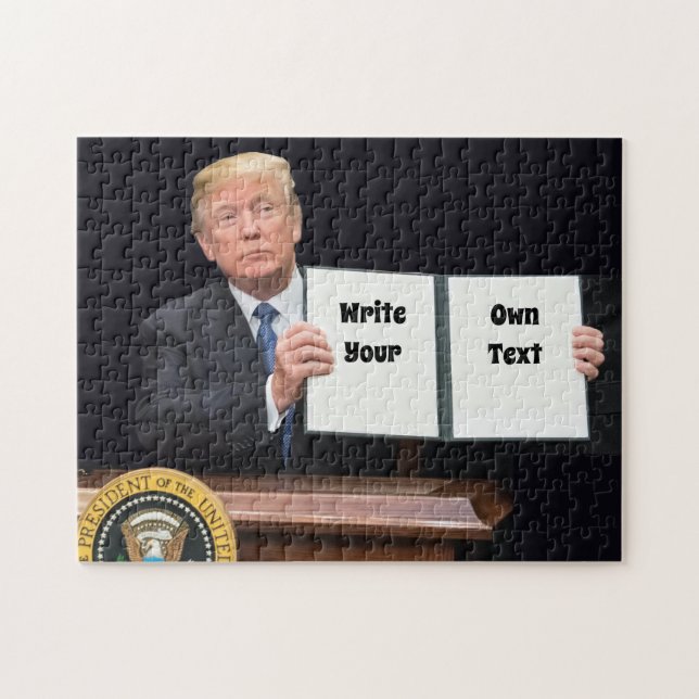 President Donald Trump - Skriva din egen text  Pussel (Horisontell)