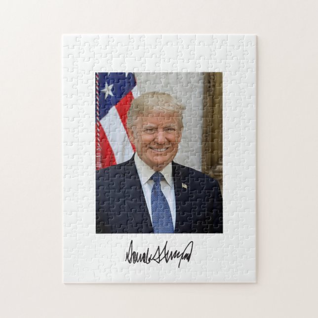 President Donald Trump Smiling Jigszle Puzzle Pussel (Vertikal)