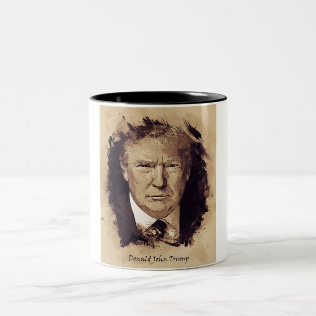 President Donald Trump Två-Tonad Mugg (Center)