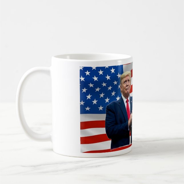 President Donald Trump USA flagga Coffee Drink Mug Kaffemugg (Vänster)