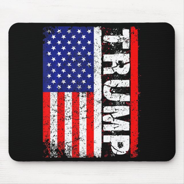 PRESIDENT Donald Trump Vintage USA flagga Musmatta (Framsidan)