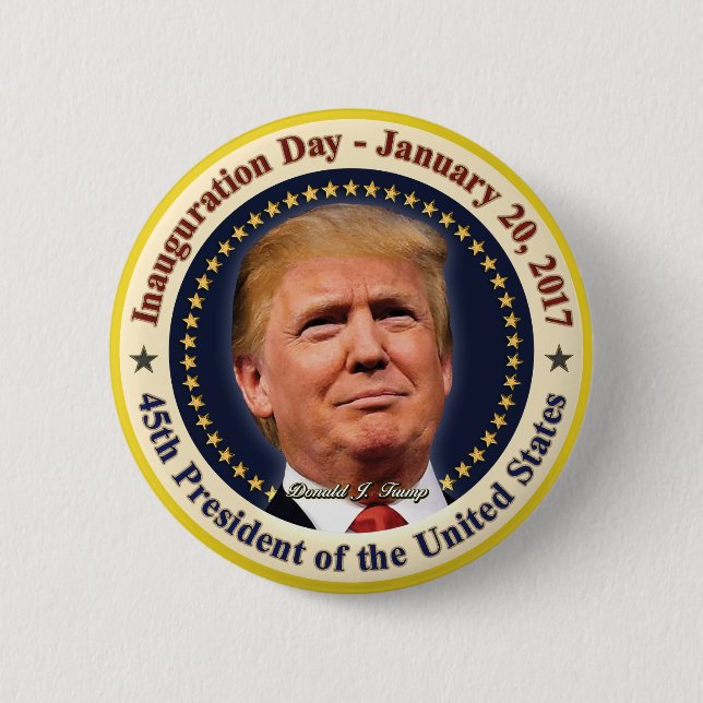 President Donald Trumps invigningssouvenir Knapp (Framsida)