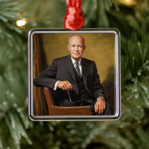 President Dwight Eisenhowers Vita huset julfirande Julgransprydnad Metall