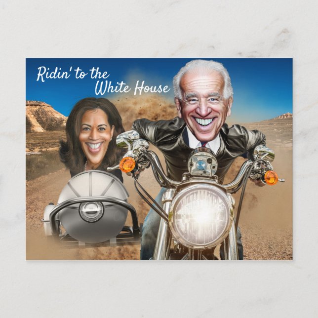 President Elect Joe Biden och Kamala Harris Bikers Vykort (Framsida)