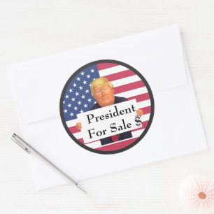 President for Sale Sticker Runt Klistermärke