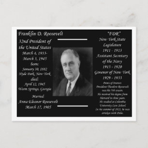 President Franklin D Roosevelt Vykort