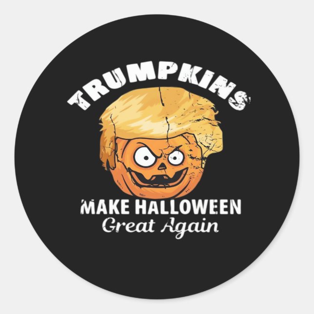 President Funny Trumpkins Halloween Runt Klistermärke (Framsida)