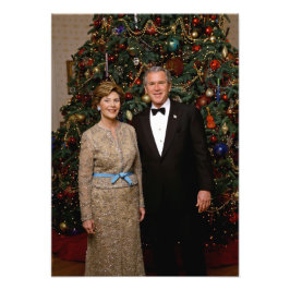 President George Bush, Laura jul White House Fototryck