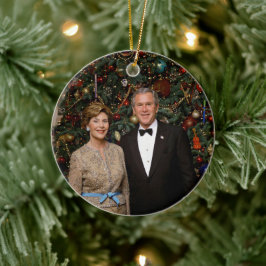 President George Bush, Laura jul White House Julgransprydnad Keramik