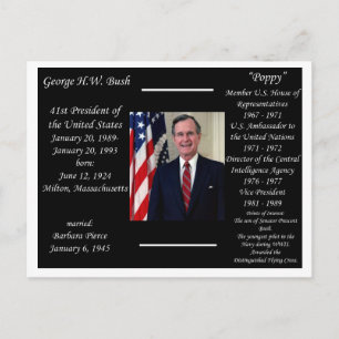 President George HW Bush Vykort