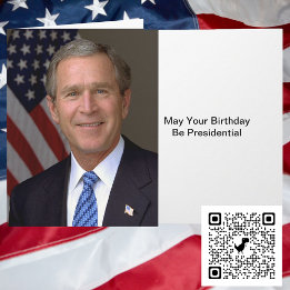 President George W Bush Officiell Porträtt Birthda Kort