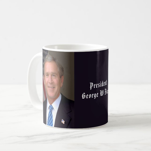 President George W Bush Officiell Porträtt Kaffemugg (Framsida vänster)
