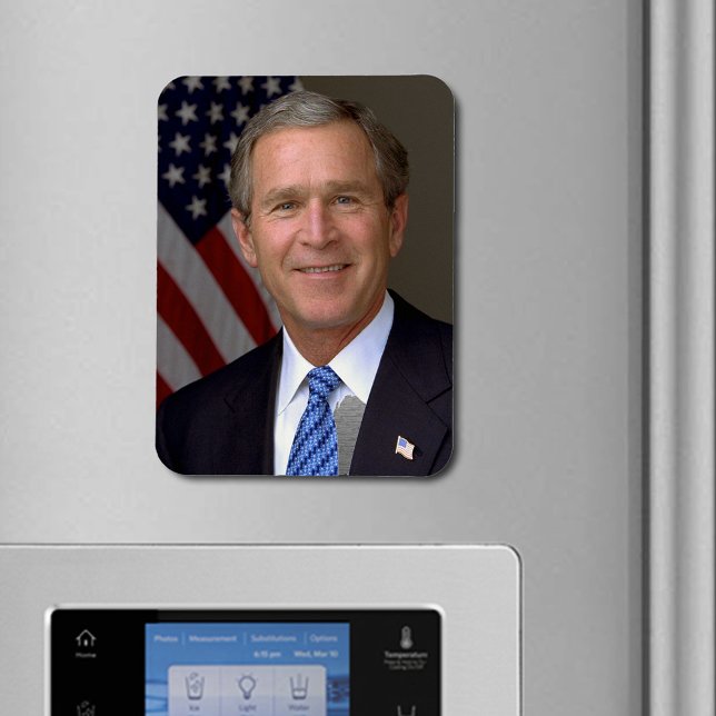 President George W Bush Officiell Porträtt Magnet (President George W Bush Official Portrait Flexible Magnet)