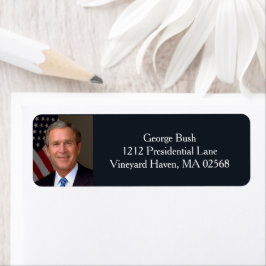 President George W Bush Officiell Porträtt Returadress Etikett