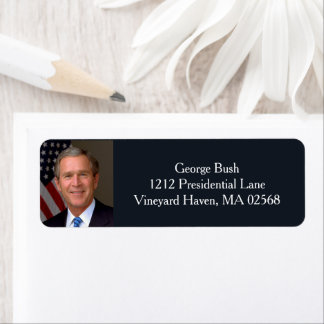 President George W Bush Officiell Porträtt Returadress Etikett