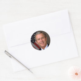 President George W Bush Officiell Porträtt Runt Klistermärke