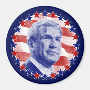 President George W. Bush Stars och stripes Magnet