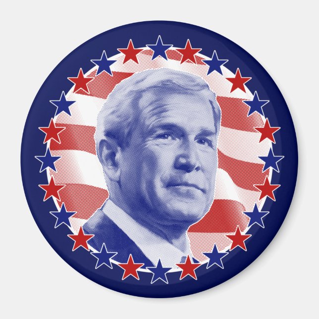 President George W. Bush Stars och stripes Magnet (Framsidan)