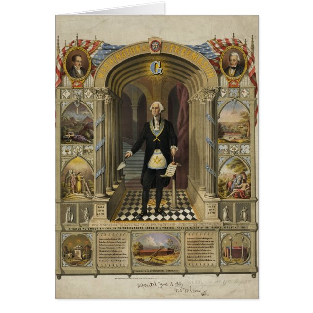 President George Washington som frimurare Hälsningskort (Framsidan)