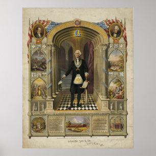 President George Washington som frimurare Poster