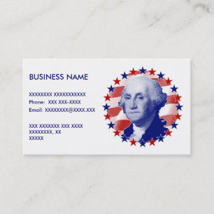 President George Washington Stars och stripes Visitkort