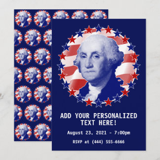 President George Washington Stjärnor och ränder Inbjudningar