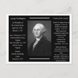 President George Washington Vykort